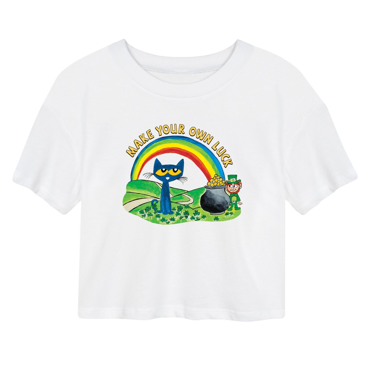 

Укороченная футболка с рисунком PTC Leprechaun для юниоров Pete The Cat