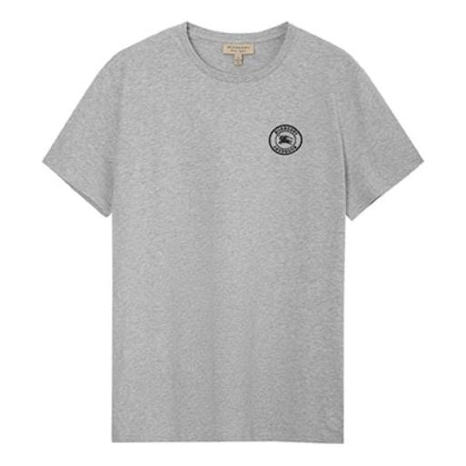

Футболка men's solid color round neck short sleeve gray Burberry, серый