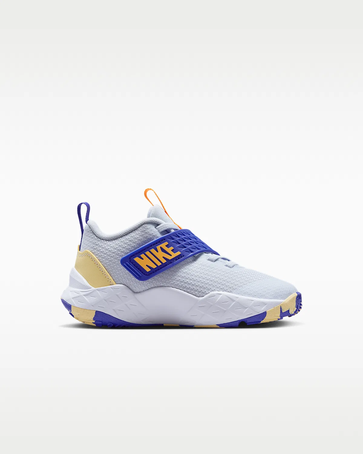 Детские кроссовки Nike Team Hustle D 12, Football Grey/Lapis/Soft Yellow/Laser Orange — фото 3