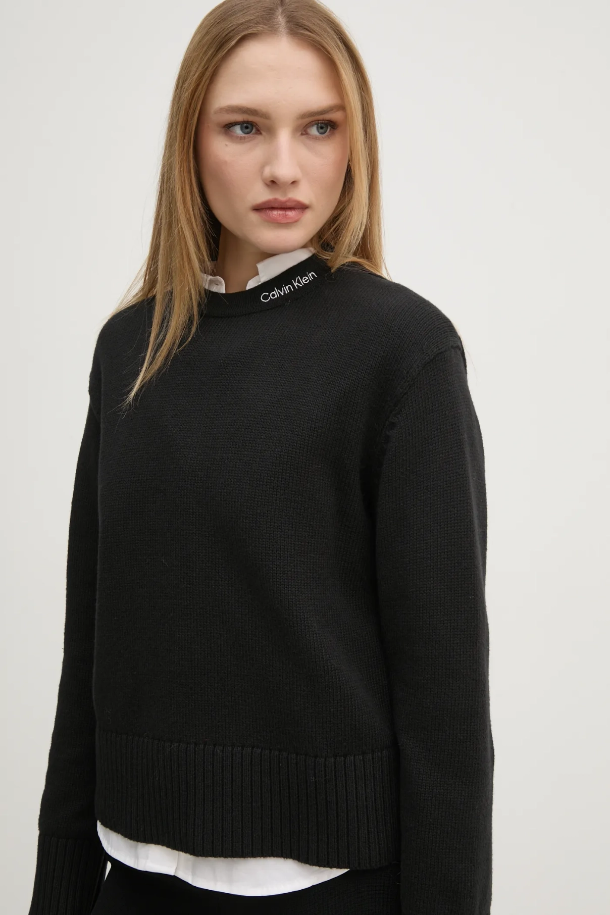 

Свитер из смесовой шерсти Calvin Klein Jeans, черный