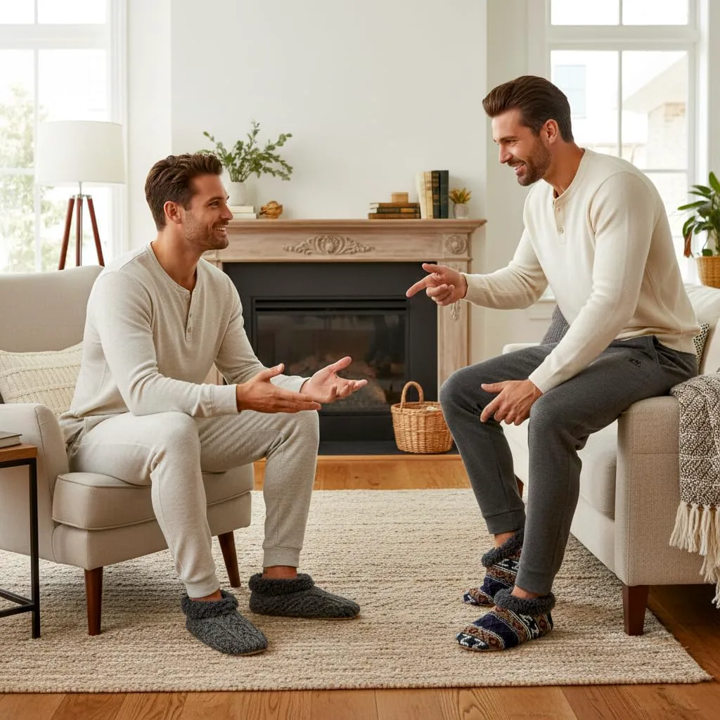 

Cozylook 2 штуки Мужские домашние тапочки с мягкой подошвой, противоскользящей подошвой, теплые пушистые носки-тапочки для комфорта дома, серый