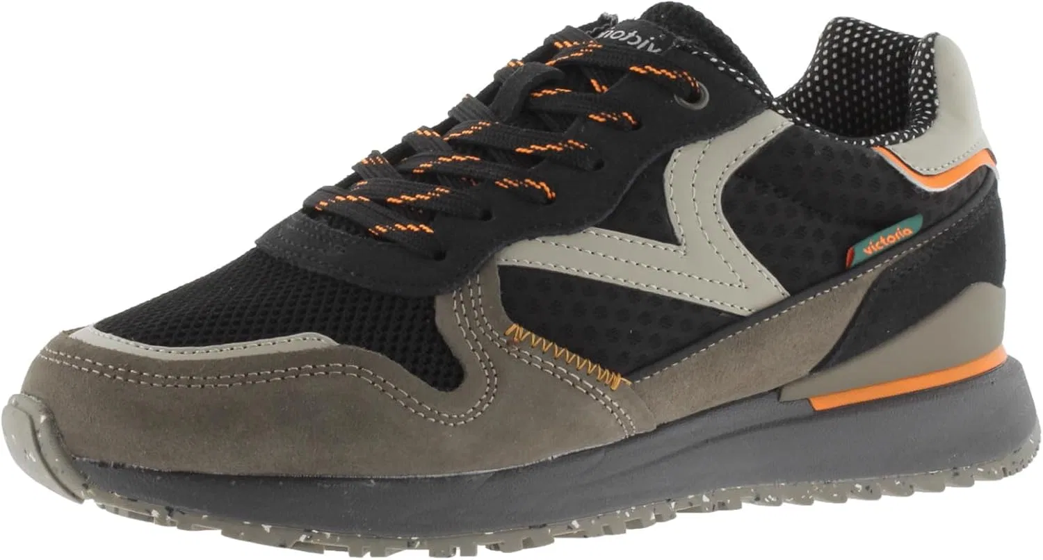 Мужские низкие кроссовки Victoria 1985 Low-Top Leggera из нейлона, цветной и натуральной кожи с ретро-логотипом, артикул 8802115, Black
