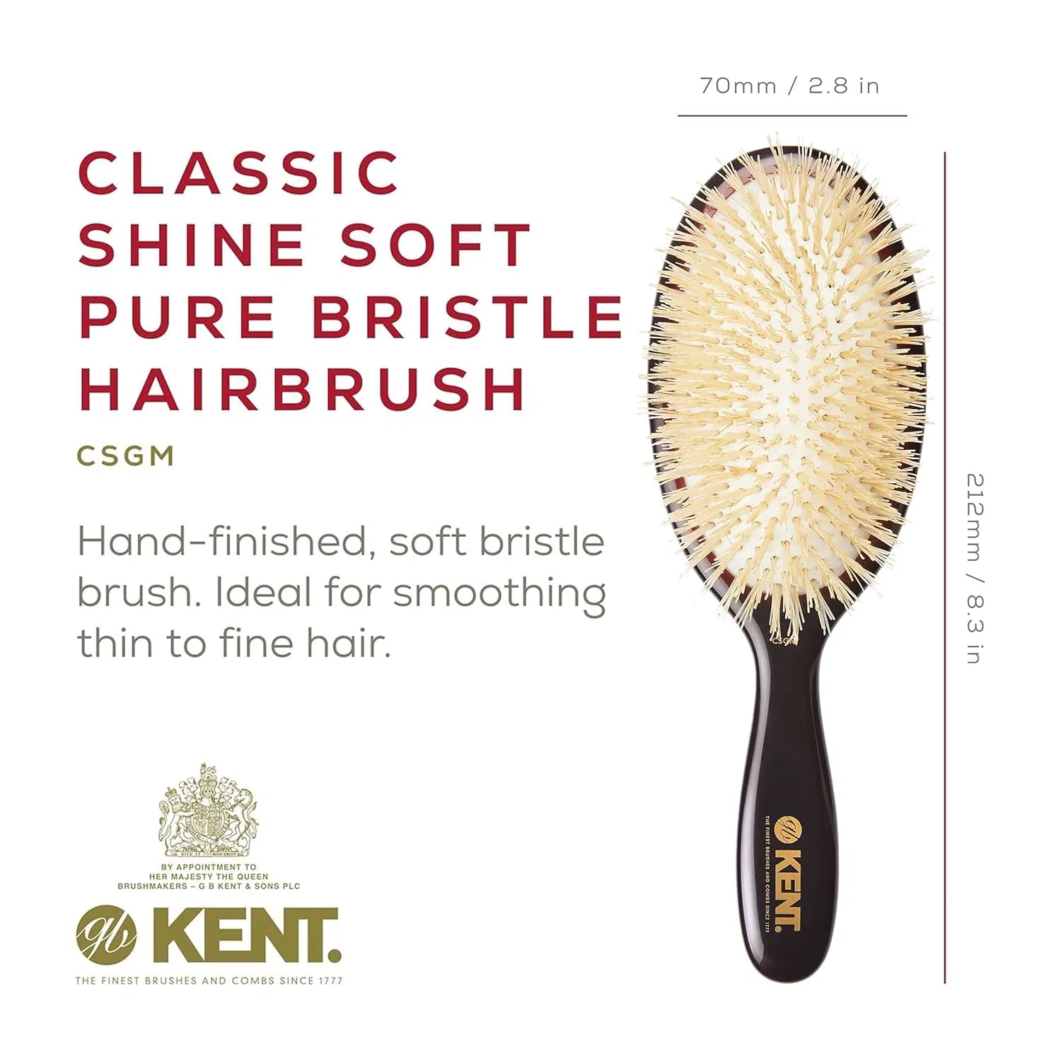 Щетка для волос «Classic Shine» с натуральной щетиной от Kent Brushes Kent — фото 2
