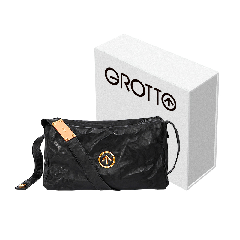 

GROTTO Кожаная сумка-кроссбоди из овечьей кожи с растительным дублением, Regular, Unisex, черная