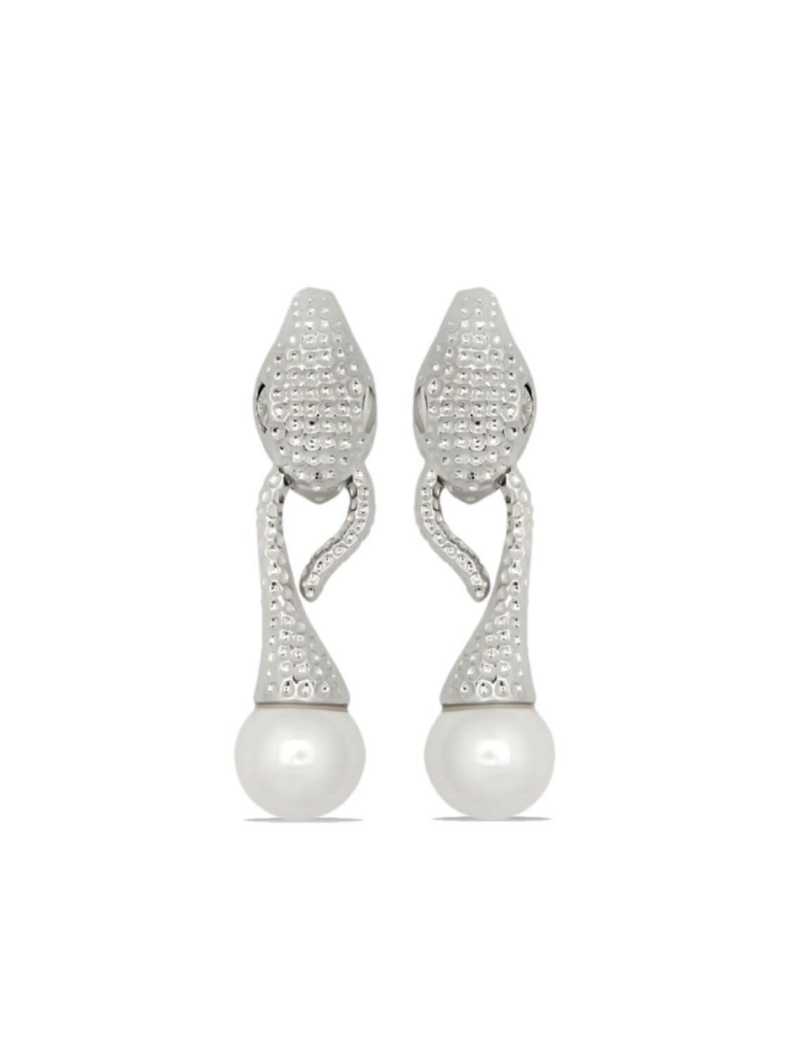 

Серьги-клипсы Snake Pearl Oscar de la Renta, серебряный