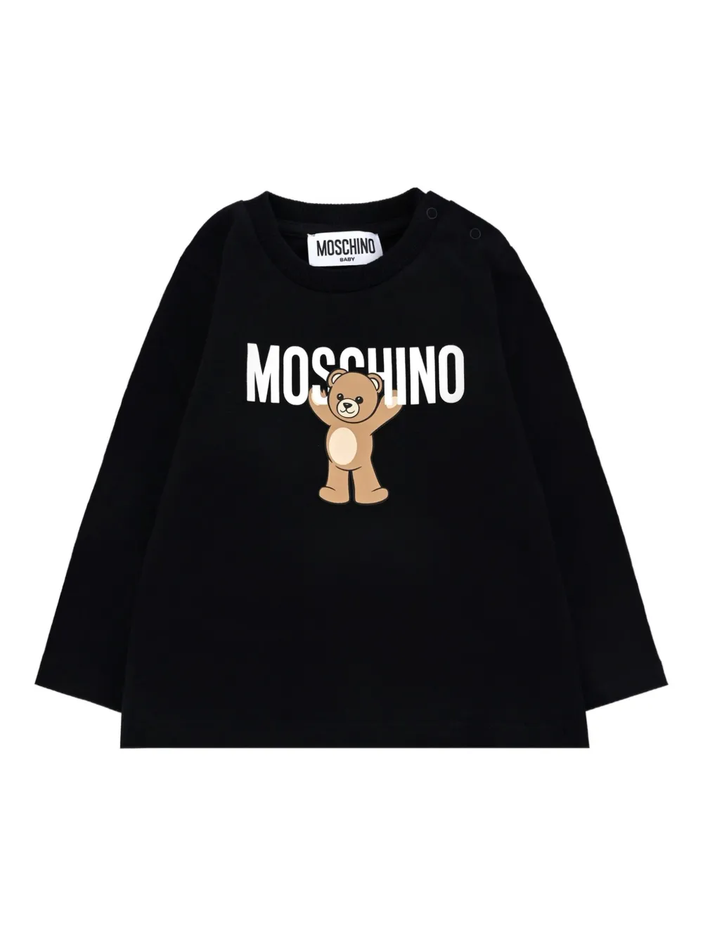 

Футболка с принтом Teddy Bear и длинными рукавами Moschino Kids, черный