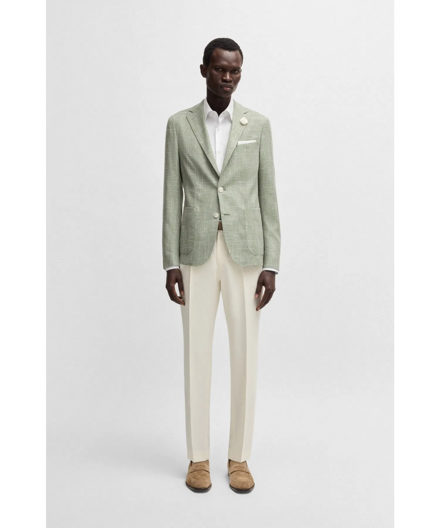 Мужские брюки BOSS Relaxed Fit Stretch Twill — фото 4