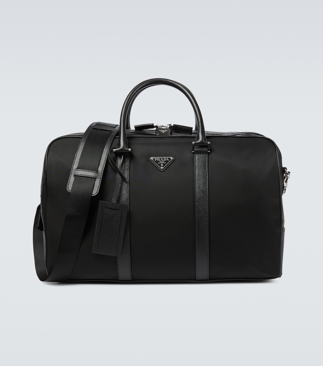 

Дорожная сумка из переработанного нейлона и кожи Saffiano Prada, черный
