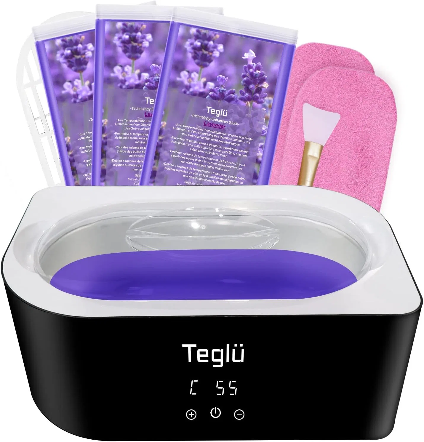 Парафиновая ванна для рук и ног объемом 4 л с аксессуарами Teglu, Black