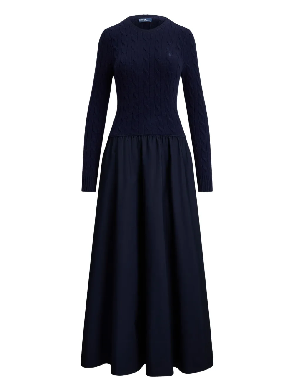 

Расклешенное платье фактурной вязки POLO RALPH LAUREN, синий