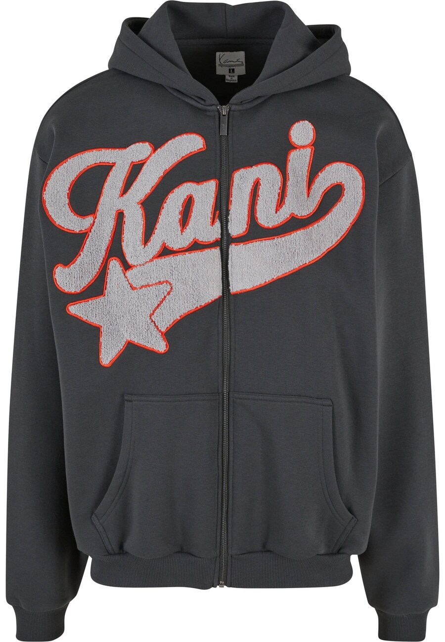 

Толстовка с капюшоном на молнии Karl Kani Zip-Up Hoodie, темно-серый