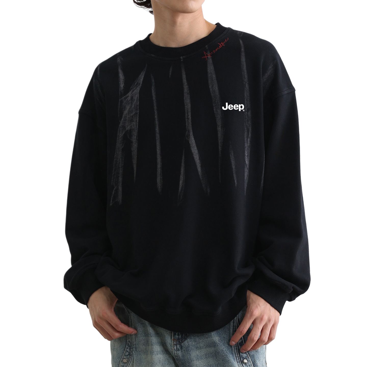 

Свитшот Unisex Crew Neck Moderate Regular Jeep, черный