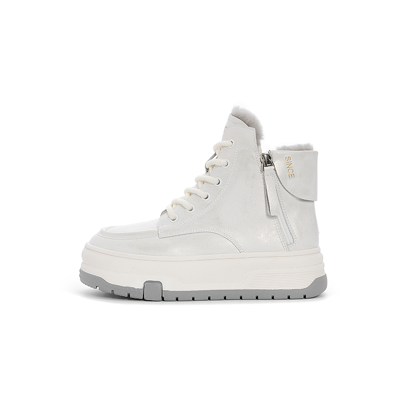 ST&SAT Белые короткие зимние сапоги женские, цвет White
