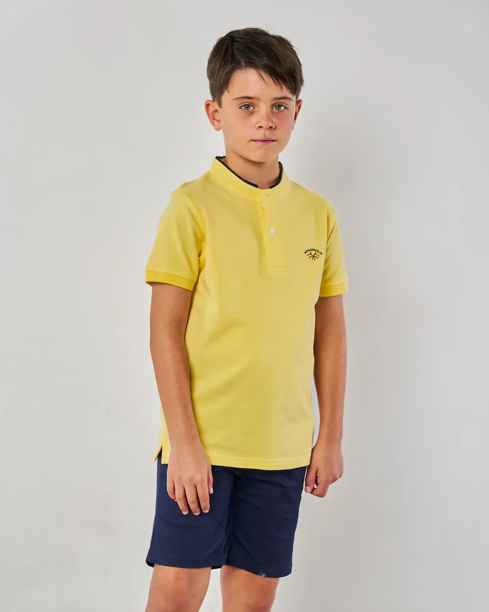 

Рубашка-поло для мальчиков с короткими рукавами и воротником-стойкой Spagnolo, желтый