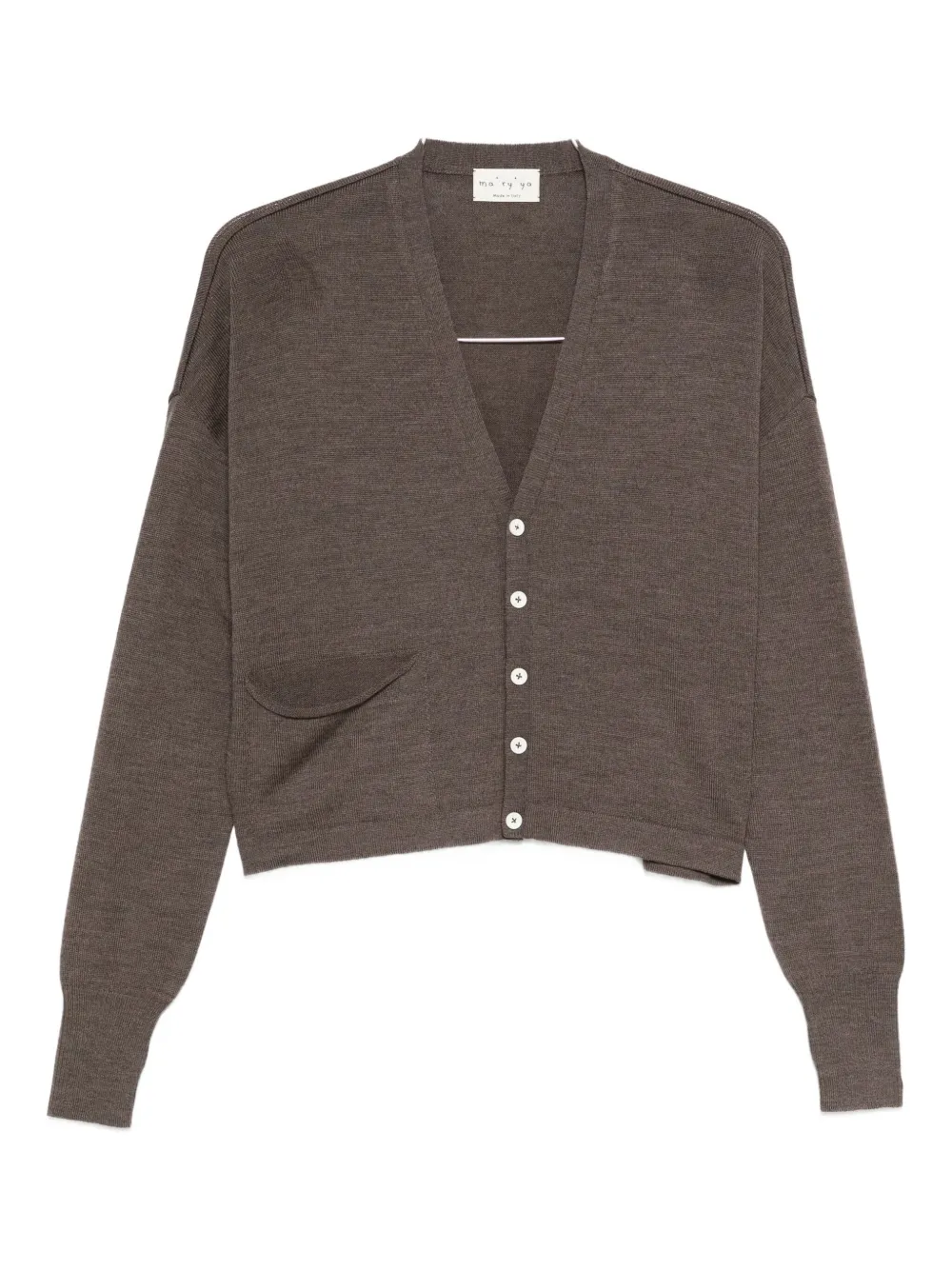 

Кардиган на пуговицах с V-образным вырезом Ma'Ry'Ya, коричневый