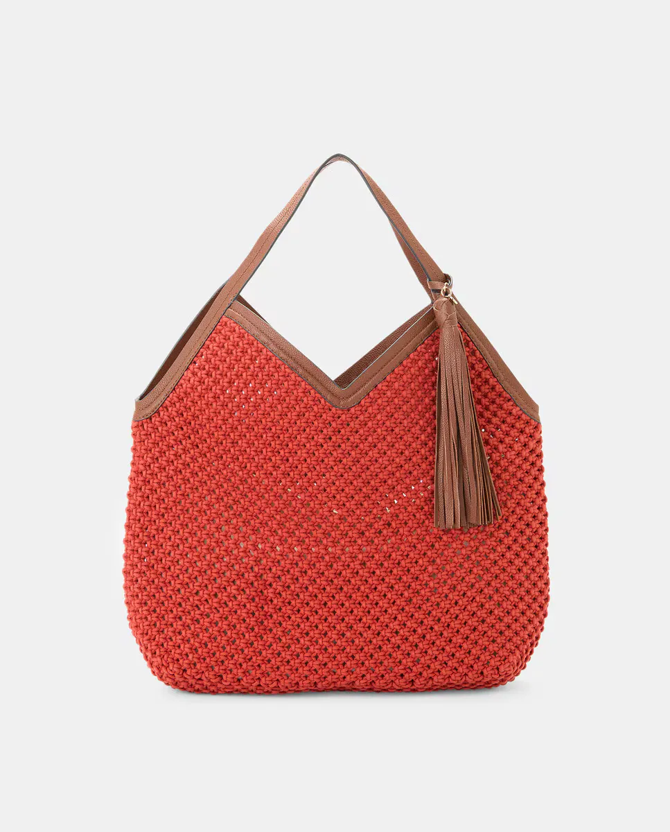 

Хобо крючком с кисточкой Latouche, цвет 630 Coral