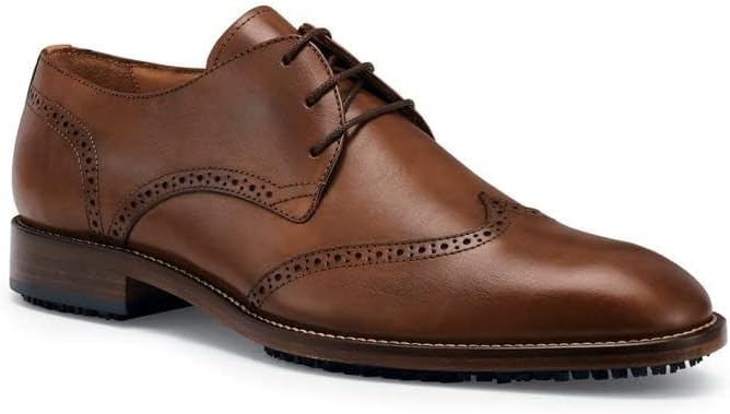 Мужские противоскользящие оксфорды Shoes for Crews - элегантная, удобная, нескользящая рабочая обувь для мужчин в сфере гостеприимства, офисного и делового стиля, здравоохранения - Senator, коричневый — фото 4