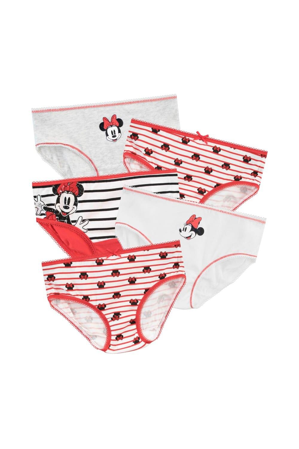

Комплект нижнего белья в полоску Minnie Mouse, 5 шт. Disney, красный