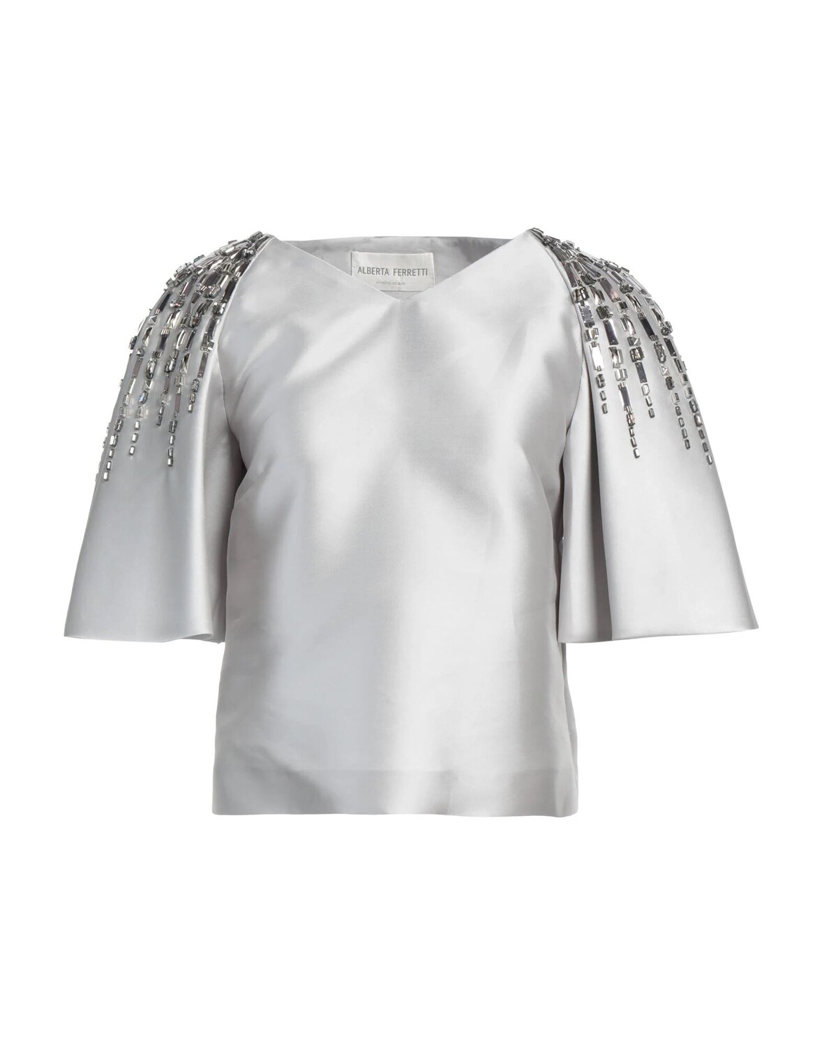 

Топ Alberta Ferretti, светло-серый