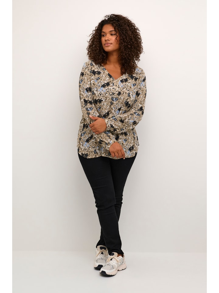 

Блузка KAFFE curve, цвет grey/blue flower print