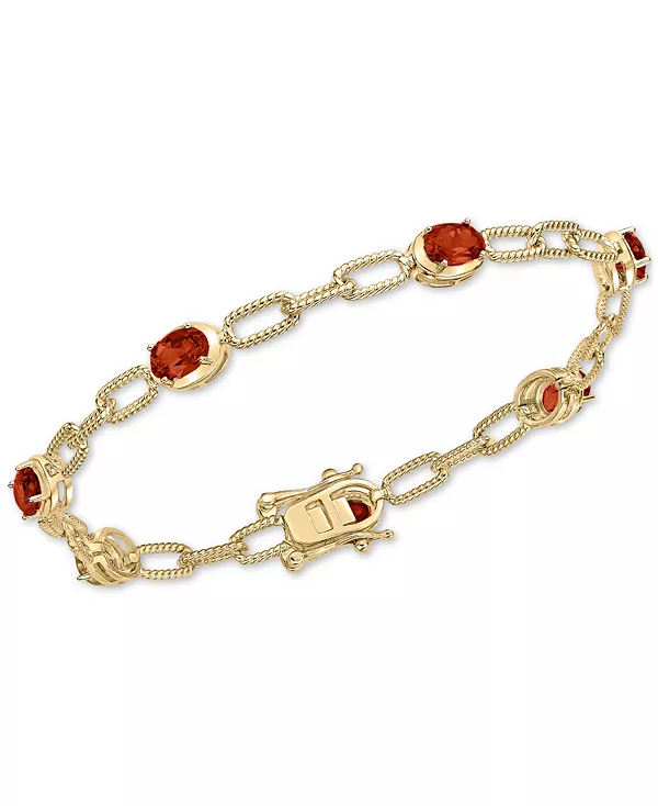 

Браслет-Цепочка с аметистами (3,5 карата) из стерлингового серебра с покрытием из розового золота (также с гранатом, перидотом и небесно-голубым топазом) Macy'S, garnet