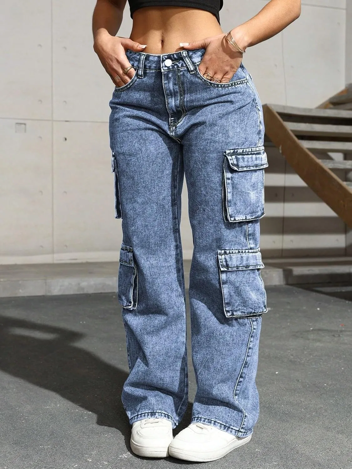 Джинсы Baggy, деним, Medium Wash — фото 2