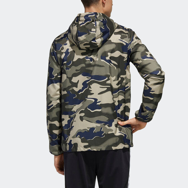 Куртка adidas Mh Wb Camo Camouflage Sports Hooded Jacket Asia Edition Camouflage, цвет camouflage — фото 4