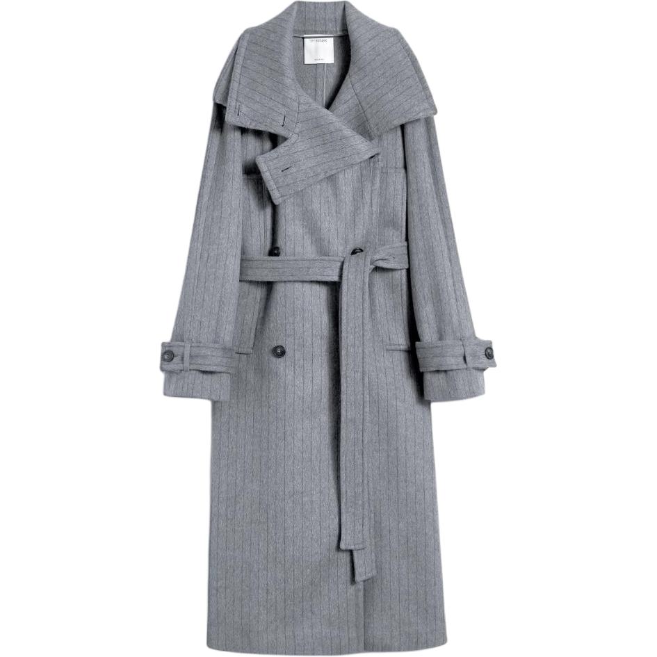 

Пальто Arold с поясом в полоску SportMax, medium серый