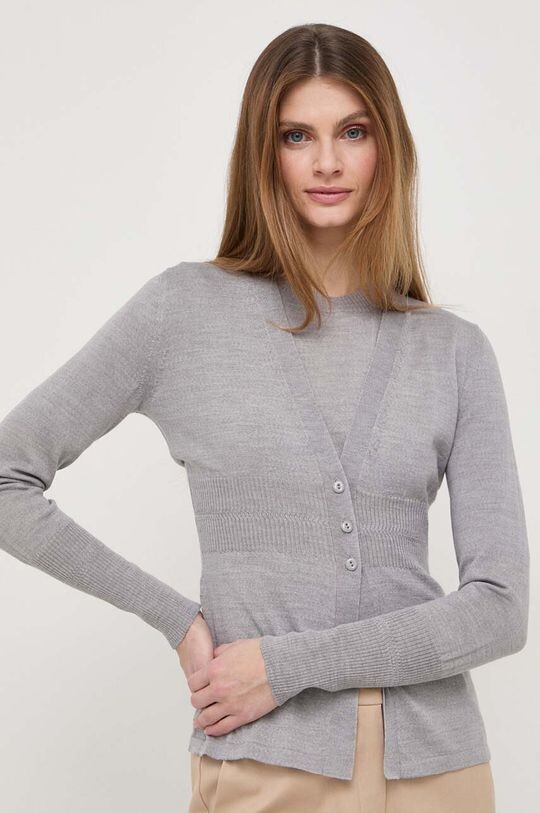 

Футболка и шерстяной кардиган Max Mara Leisure, серый