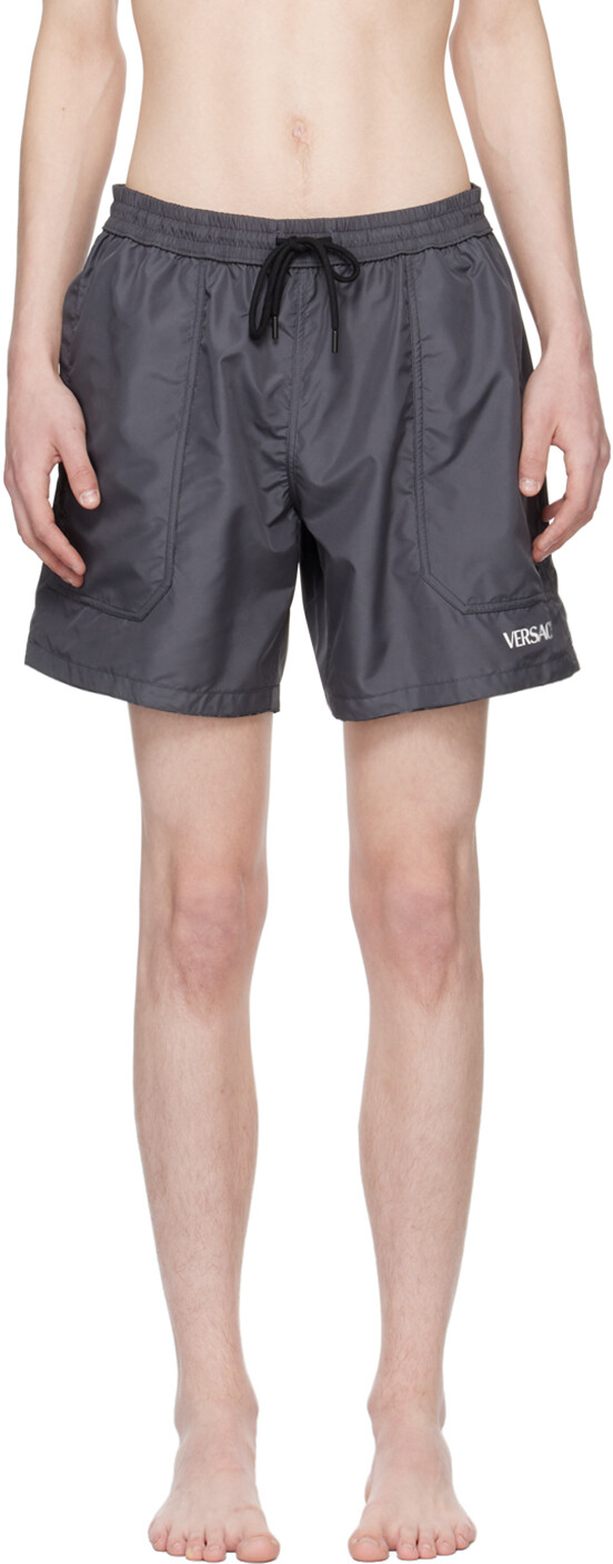 

Серые двусторонние шорты для плавания Barocco Versace Underwear
