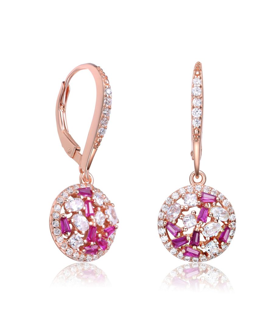 

Серьги из стерлингового серебра с прозрачными кубическими цирконами огранки багет, овальной и круглой формы Круглые серьги с застежкой-липучкой Genevive, Red