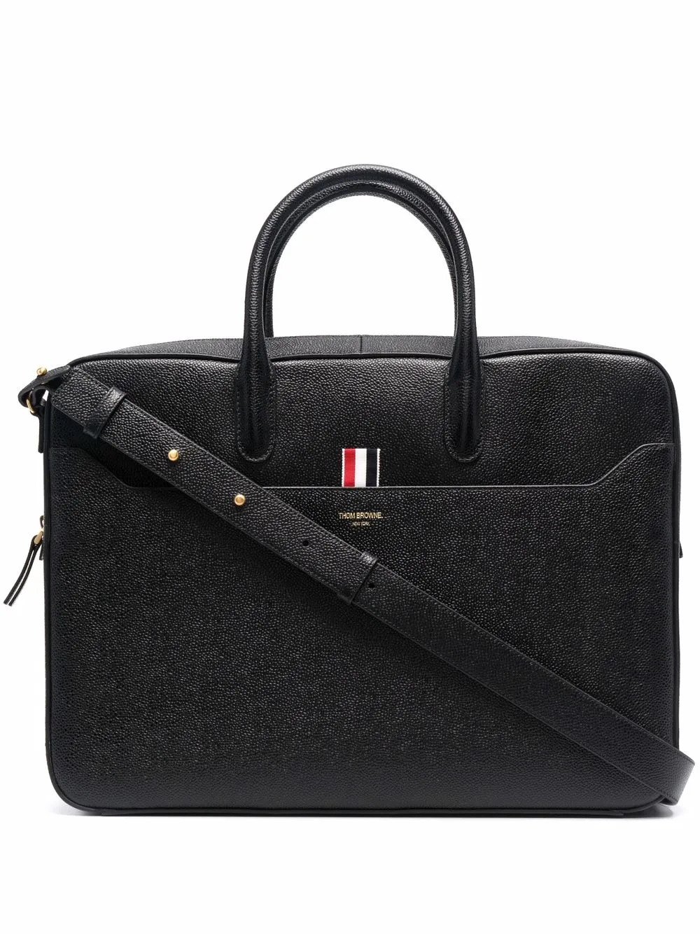

Портфель с декором RWB THOM BROWNE, черный