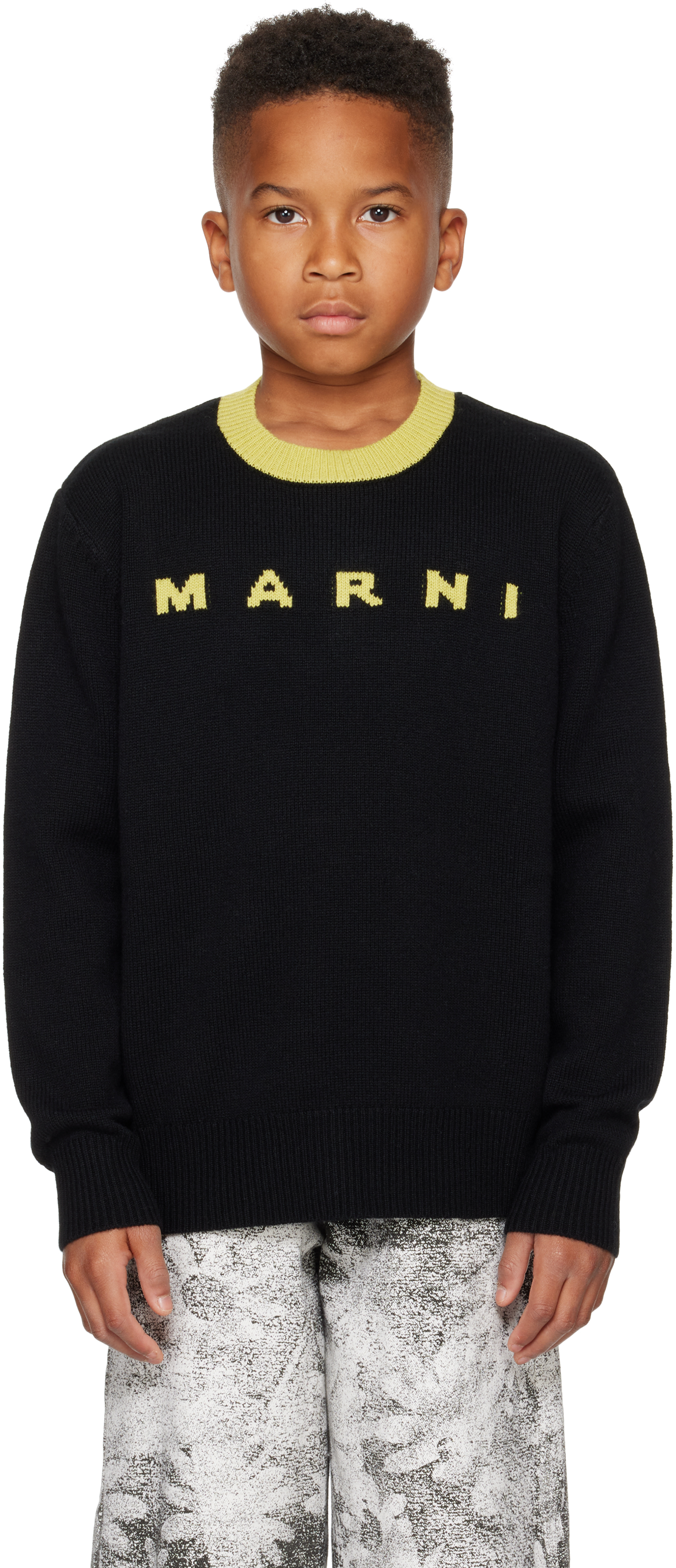 

Детский свитер из шерсти и кашемира Marni, черный