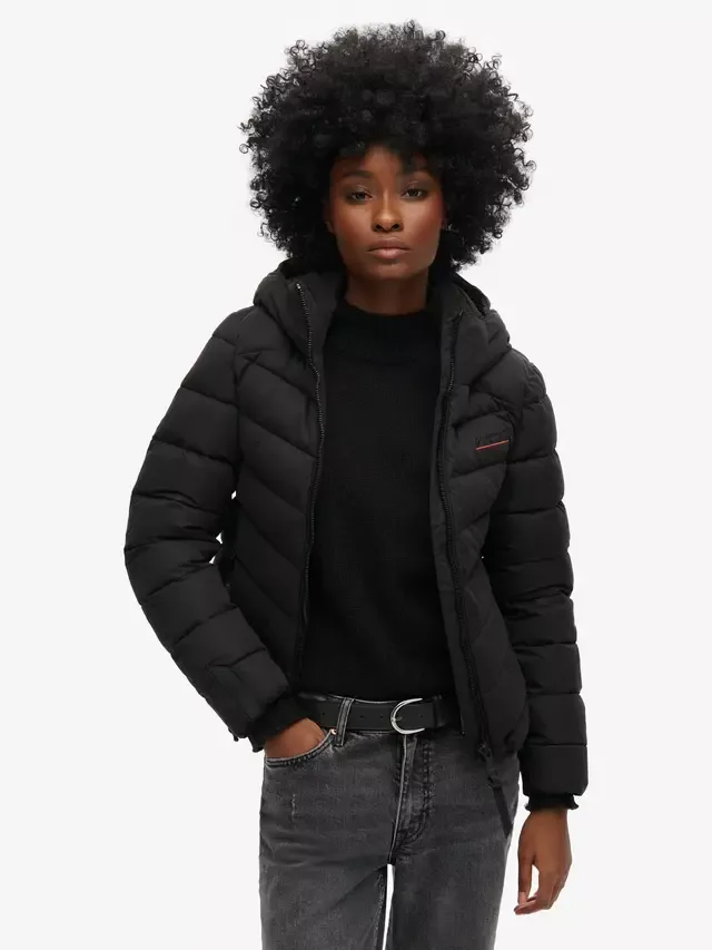 Утепленная куртка из микрофибры, черная Superdry