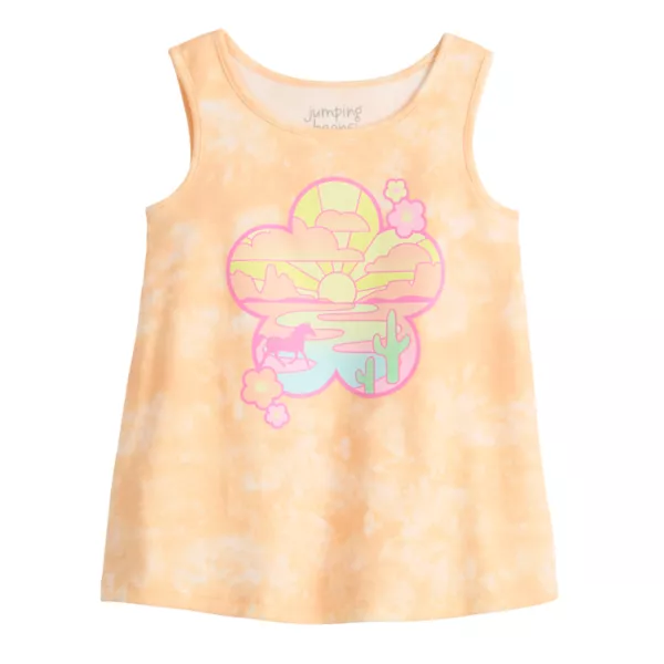

Детский и женский адаптивный двойной топ 4-12 лет Jumping Beans, цвет orange icedye