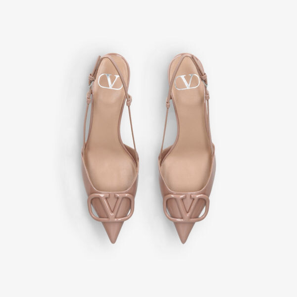 Туфли-Лодочки Vlogo 40 из лакированной кожи с открытой пяткой Valentino Garavani, красный — фото 2