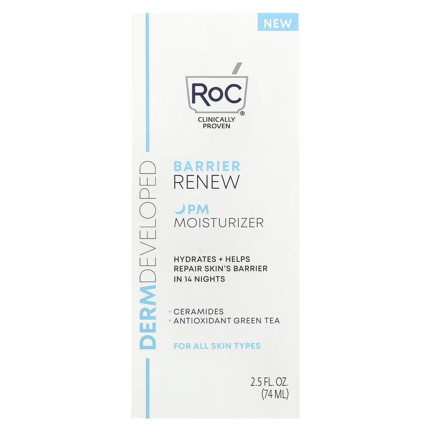 Маска для лица RoC — Barrier Renew, Увлажняющий для вечернего макияжа, без отдушек, ,5 жидких унции, 74 мл — фото 2