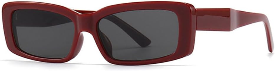 

Солнцезащитные очки LVTFCO маленького прямоугольного размера для женщин в стиле ретро с защитой от УФ-излучения UV400, модные солнцезащитные очки для мужчин, светло-серые, Red Gray