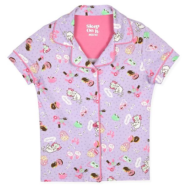 Детский комплект пижамы Yummy Jersey с короткими штанами и запахом Sleep On It, Cupcakes Pink — фото 2