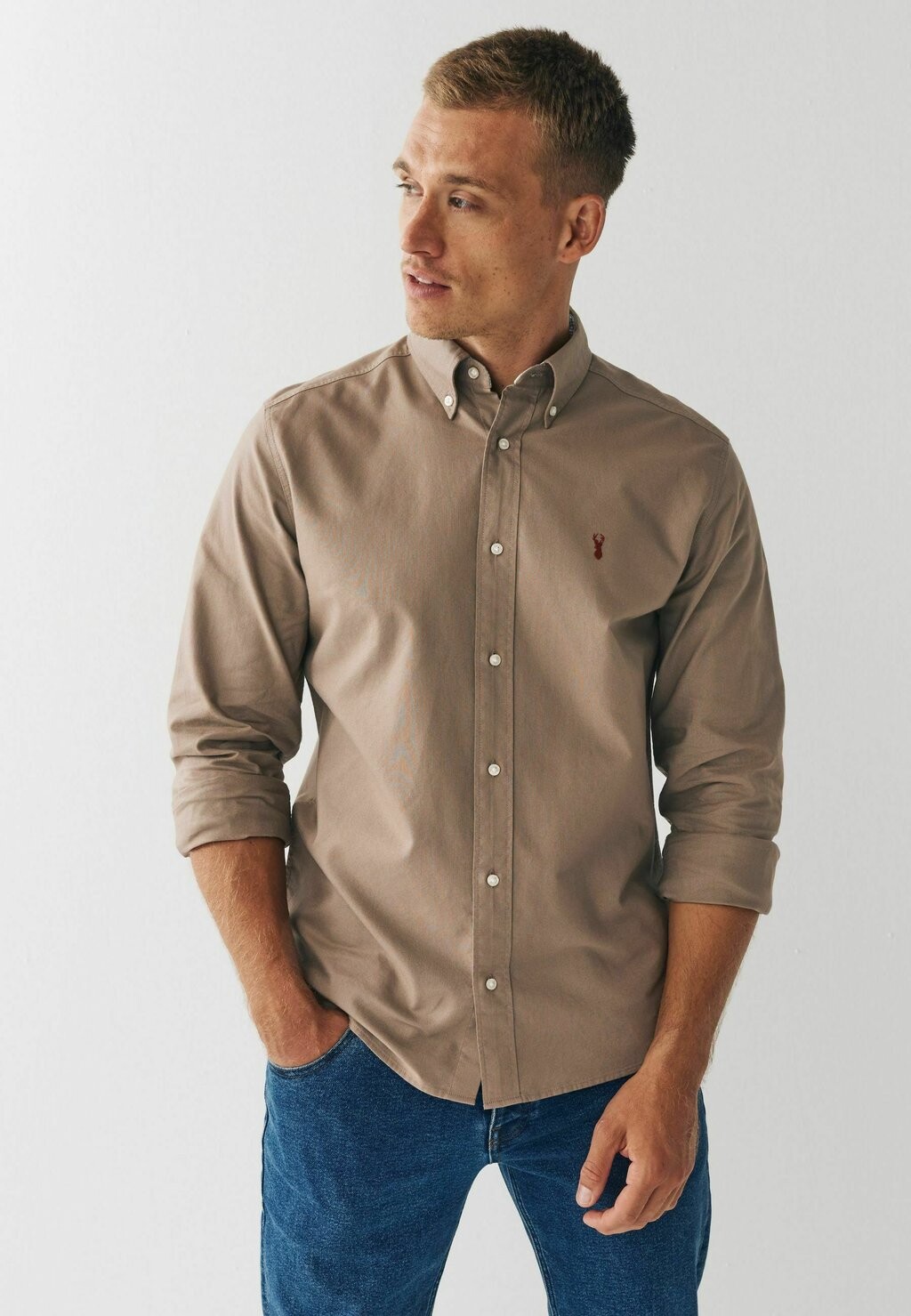 

Рубашка LONG SLEEVE OXFORD Next, цвет natural