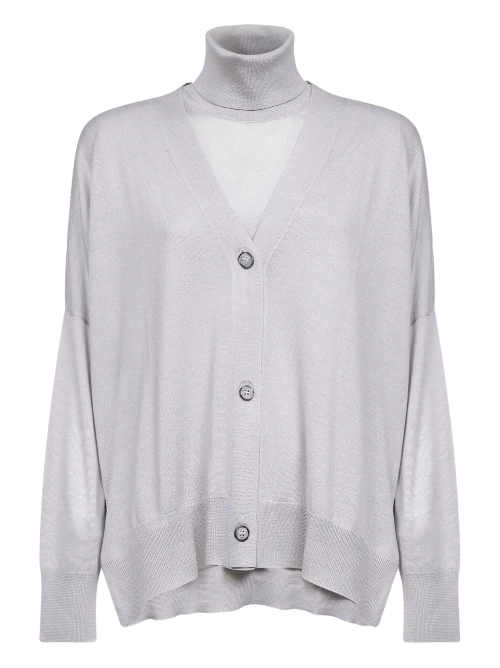 

Комплект из тонкого трикотажного кардигана и джемпера Blanca Vita, серый