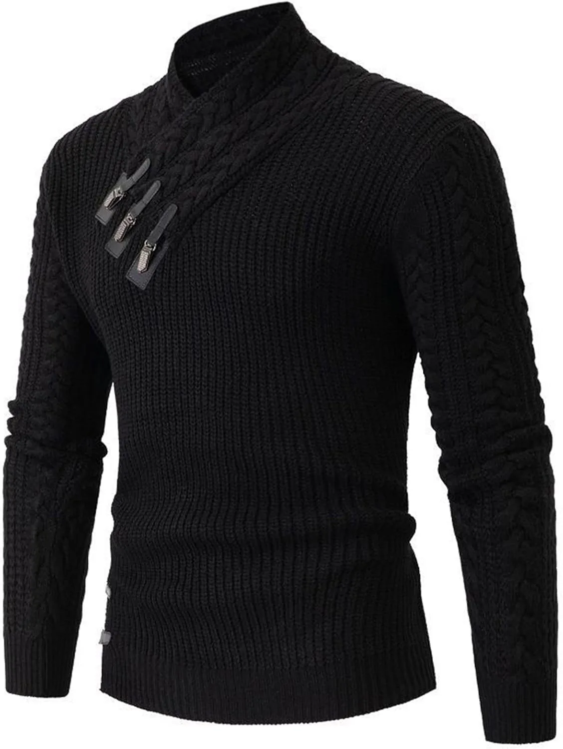 

Мужской вязаный свитер Casual с длинным рукавом и полувысоким воротом Smxrfitk