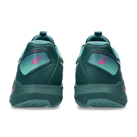 Мужские теннисные кроссовки для всех типов покрытий «Solution Speed FF 4» от ASICS, Green X Purple — фото 4