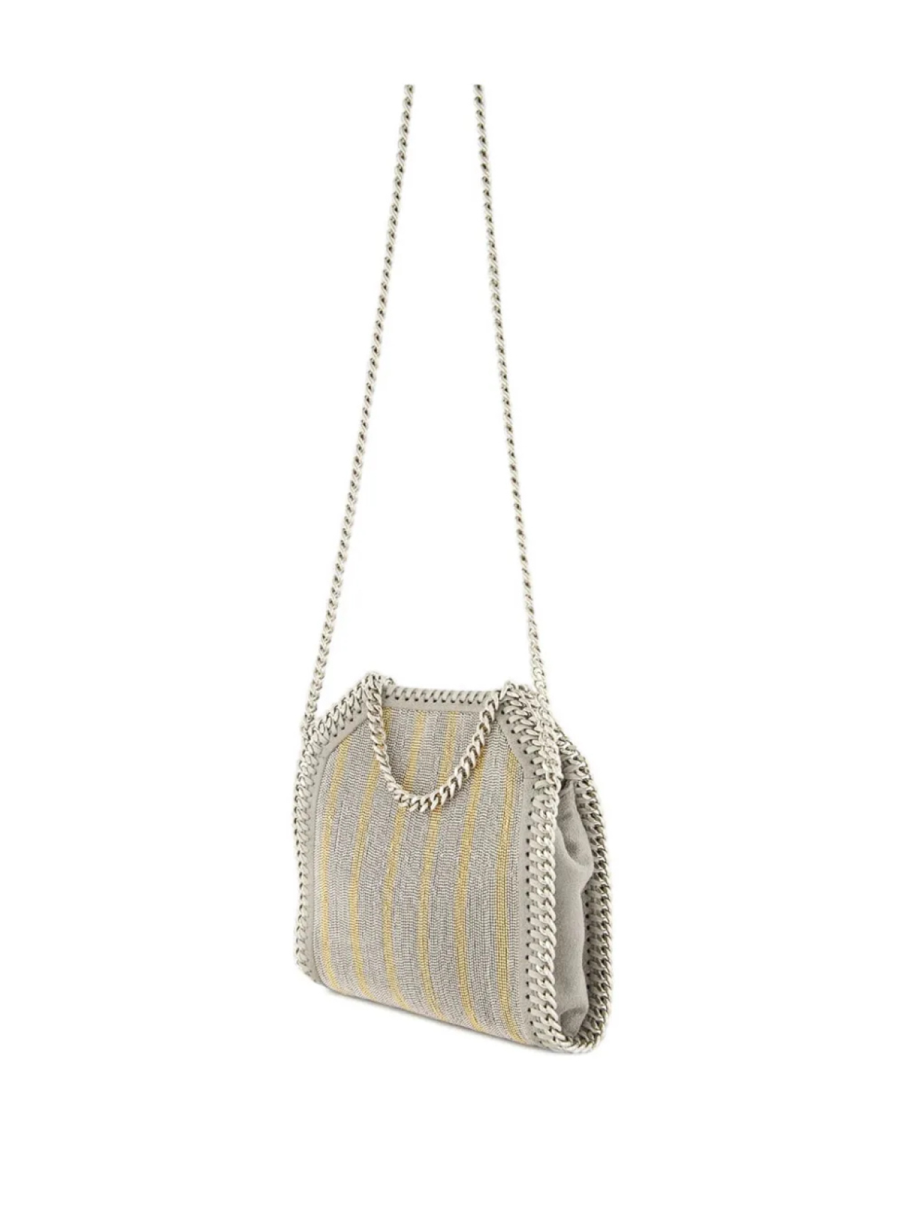 Полосатая металлическая сумка Stella McCartney Falabella, нейтральный — фото 2