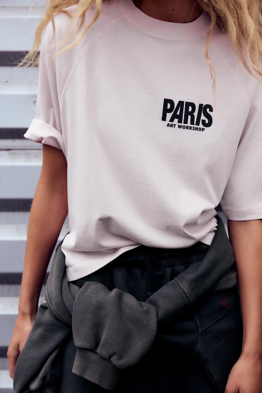 

Футболка с лозунгом парижа ZARA, розовый