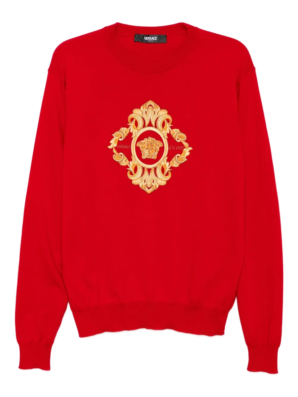 

Джемпер с вышитым логотипом VERSACE, красный