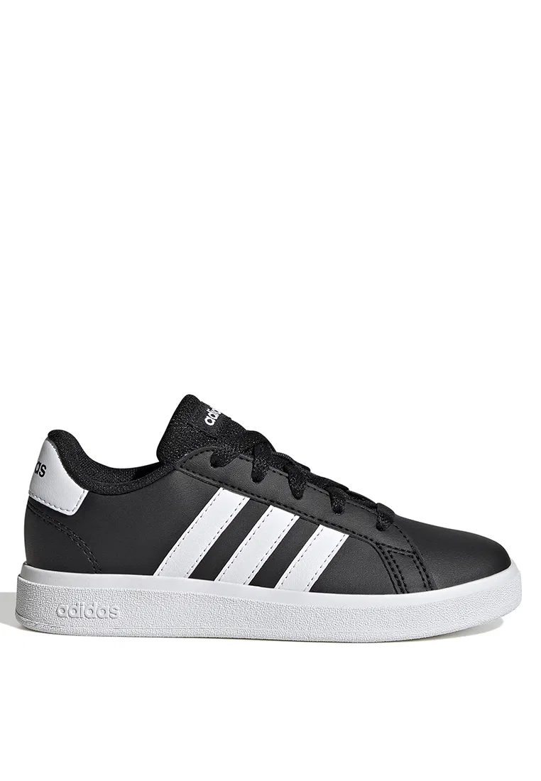 Кроссовки детские, шнуровка, Grand Court Lifestyle, Adidas, белый/черный