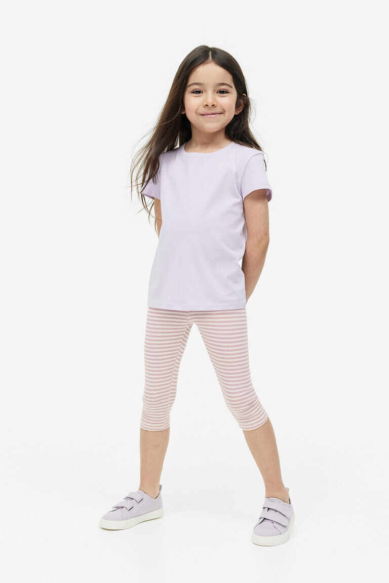 

Комплект из пяти хлопковых леггинсов-капри H&M, розовый