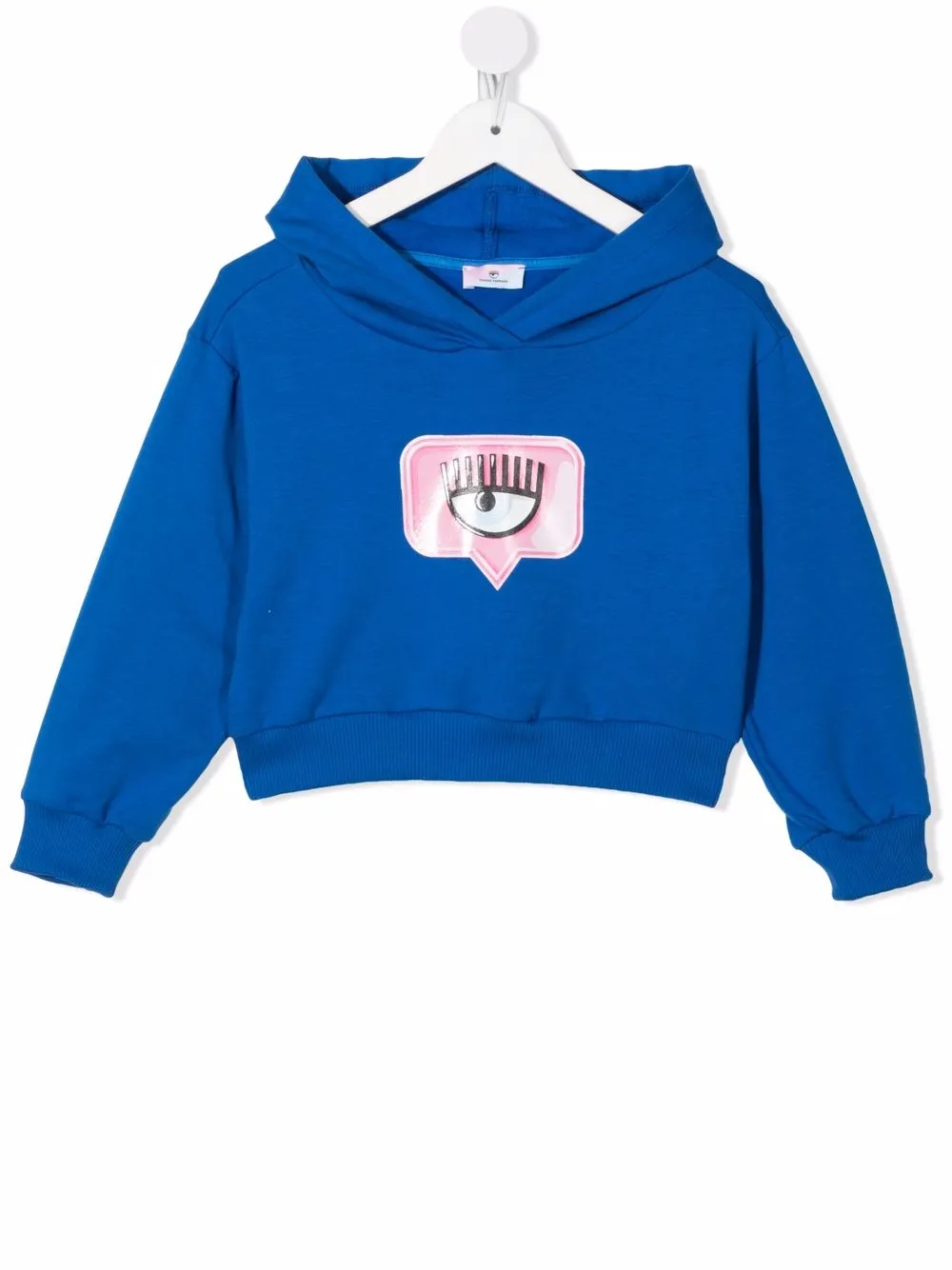 

Укороченное худи с логотипом Chiara Ferragni Kids, синий