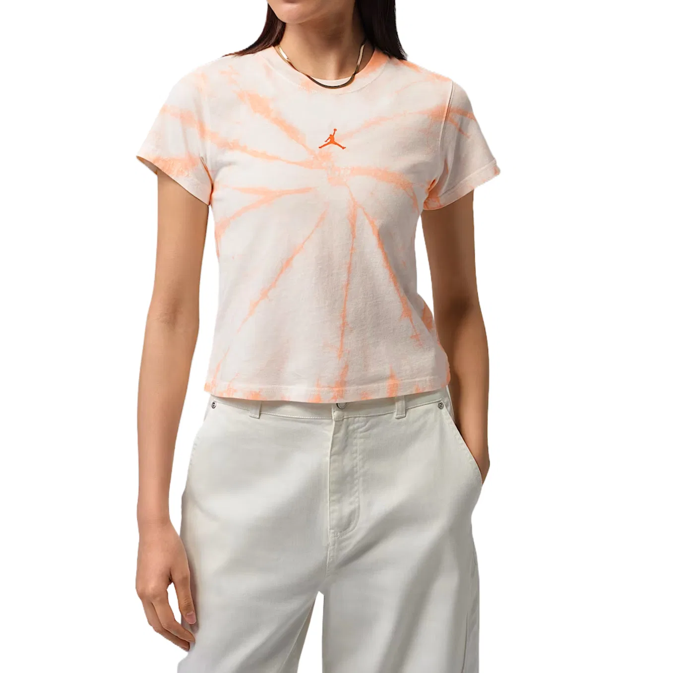 Футболка женская Brooklyn Graphic Jordan, Sail White/Ball Orange